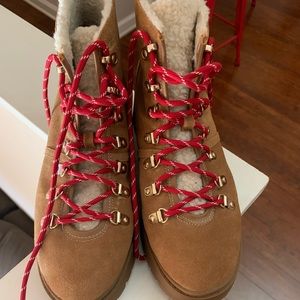 Aqua genuine suede lace up boots